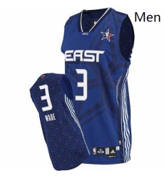 Mens Adidas Miami Heat 3 Dwyane Wade Authentic Blue 2010 All Star NBA Jersey