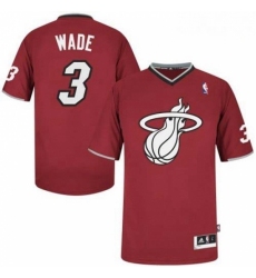 Mens Adidas Miami Heat 3 Dwyane Wade Authentic Red 2013 Christmas Day NBA Jersey