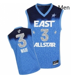 Mens Adidas Miami Heat 3 Dwyane Wade Swingman Blue 2012 All Star NBA Jersey