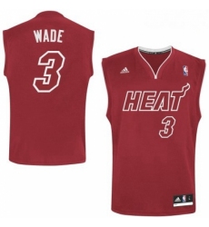Mens Adidas Miami Heat 3 Dwyane Wade Swingman Red Pride NBA Jersey
