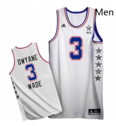 Mens Adidas Miami Heat 3 Dwyane Wade Swingman White 2015 All Star NBA Jersey