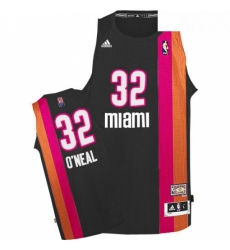 Mens Adidas Miami Heat 32 Shaquille ONeal Swingman Black ABA Hardwood Classic NBA Jersey