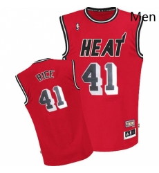 Mens Adidas Miami Heat 41 Glen Rice Authentic Red Throwback NBA Jersey