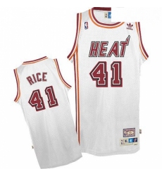 Mens Adidas Miami Heat 41 Glen Rice Swingman White Throwback NBA Jersey