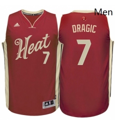 Mens Adidas Miami Heat 7 Goran Dragic Authentic Red 2015 16 Christmas Day NBA Jersey