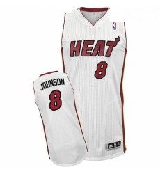 Mens Adidas Miami Heat 8 Tyler Johnson Authentic White Home NBA Jersey 
