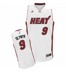 Mens Adidas Miami Heat 9 Kelly Olynyk Swingman White Home NBA Jersey 
