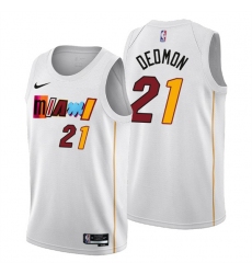 Men's Miami Heat #21 Dewayne Dedmon 2022-23 White City Edition Stitched Jersey
