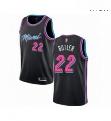 Mens Miami Heat 22 Jimmy Butler Authentic Black Basketball Jersey City Edition 