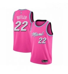 Mens Miami Heat 22 Jimmy Butler Pink Swingman Jersey Earned Edition 