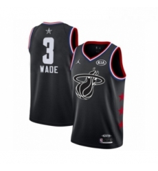 Mens Miami Heat 3 Dwyane Wade Swingman Black 2019 All Star Game Basketball Jersey