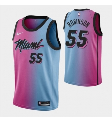 Men's Miami Heat #55 Duncan Robinson 2021 BluePink City Edition Vice Stitched NBA Jersey