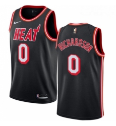 Mens Nike Miami Heat 0 Josh Richardson Authentic Black Black Fashion Hardwood Classics NBA Jersey