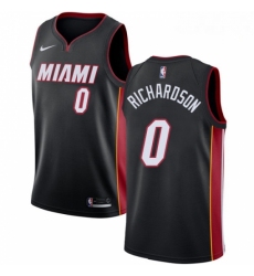 Mens Nike Miami Heat 0 Josh Richardson Swingman Black Road NBA Jersey Icon Edition