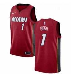 Mens Nike Miami Heat 1 Chris Bosh Authentic Red NBA Jersey Statement Edition