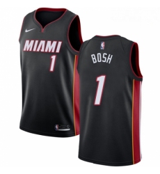 Mens Nike Miami Heat 1 Chris Bosh Swingman Black Road NBA Jersey Icon Edition