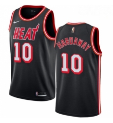 Mens Nike Miami Heat 10 Tim Hardaway Authentic Black Black Fashion Hardwood Classics NBA Jersey