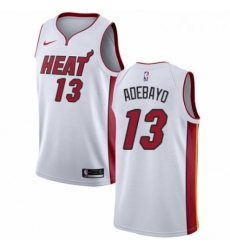 Mens Nike Miami Heat 13 Edrice Adebayo Authentic NBA Jersey Association Edition 