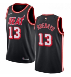 Mens Nike Miami Heat 13 Edrice Adebayo Swingman Black Black Fashion Hardwood Classics NBA Jersey 