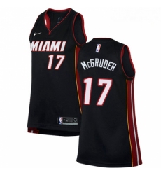 Mens Nike Miami Heat 17 Rodney McGruder Swingman Black NBA Jersey Icon Edition 