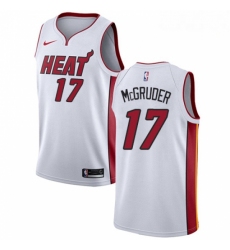 Mens Nike Miami Heat 17 Rodney McGruder Swingman White NBA Jersey Association Edition 