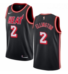 Mens Nike Miami Heat 2 Wayne Ellington Authentic Black Black Fashion Hardwood Classics NBA Jersey