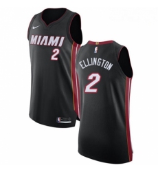 Mens Nike Miami Heat 2 Wayne Ellington Authentic Black Road NBA Jersey Icon Edition
