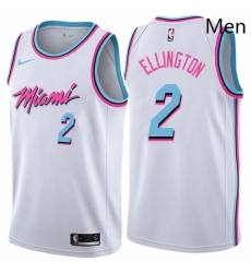 Mens Nike Miami Heat 2 Wayne Ellington Authentic White NBA Jersey City Edition