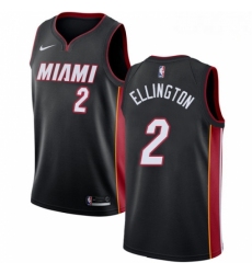 Mens Nike Miami Heat 2 Wayne Ellington Swingman Black Road NBA Jersey Icon Edition