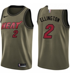 Mens Nike Miami Heat 2 Wayne Ellington Swingman Green Salute to Service NBA Jersey