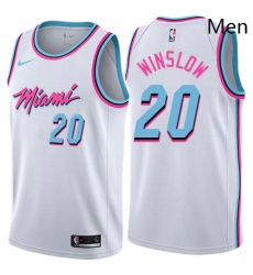 Mens Nike Miami Heat 20 Justise Winslow Authentic White NBA Jersey City Edition