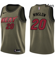 Mens Nike Miami Heat 20 Justise Winslow Swingman Green Salute to Service NBA Jersey