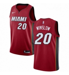 Mens Nike Miami Heat 20 Justise Winslow Swingman Red NBA Jersey Statement Edition