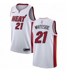 Mens Nike Miami Heat 21 Hassan Whiteside Authentic NBA Jersey Association Edition
