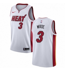 Mens Nike Miami Heat 3 Dwyane Wade Authentic NBA Jersey Association Edition