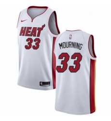 Mens Nike Miami Heat 33 Alonzo Mourning Authentic NBA Jersey Association Edition