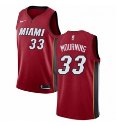 Mens Nike Miami Heat 33 Alonzo Mourning Swingman Red NBA Jersey Statement Edition