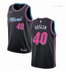 Mens Nike Miami Heat 40 Udonis Haslem Swingman Black NBA Jersey City Edition