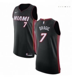 Mens Nike Miami Heat 7 Goran Dragic Authentic Black Road NBA Jersey Icon Edition