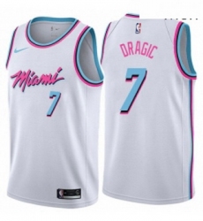 Mens Nike Miami Heat 7 Goran Dragic Authentic White NBA Jersey City Edition