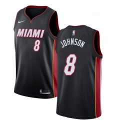 Mens Nike Miami Heat 8 Tyler Johnson Swingman Black Road NBA Jersey Icon Edition 
