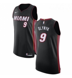 Mens Nike Miami Heat 9 Kelly Olynyk Authentic Black Road NBA Jersey Icon Edition 