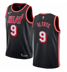 Mens Nike Miami Heat 9 Kelly Olynyk Swingman Black Black Fashion Hardwood Classics NBA Jersey 