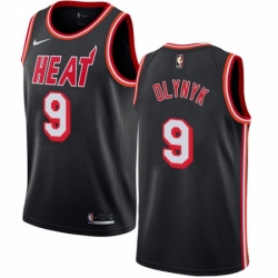 Mens Nike Miami Heat 9 Kelly Olynyk Swingman Black Black Fashion Hardwood Classics NBA Jersey 
