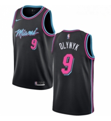 Mens Nike Miami Heat 9 Kelly Olynyk Swingman Black NBA Jersey City Edition 