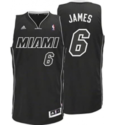 NBA Men's Miami Heat LeBron James Black-Black-White Swingman Jersey