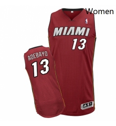 Womens Adidas Miami Heat 13 Edrice Adebayo Authentic Red Alternate NBA Jersey 