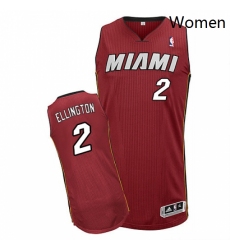 Womens Adidas Miami Heat 2 Wayne Ellington Authentic Red Alternate NBA Jersey