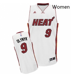 Womens Adidas Miami Heat 9 Kelly Olynyk Swingman White Home NBA Jersey 