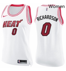 Womens Nike Miami Heat 0 Josh Richardson Swingman WhitePink Fashion NBA Jersey